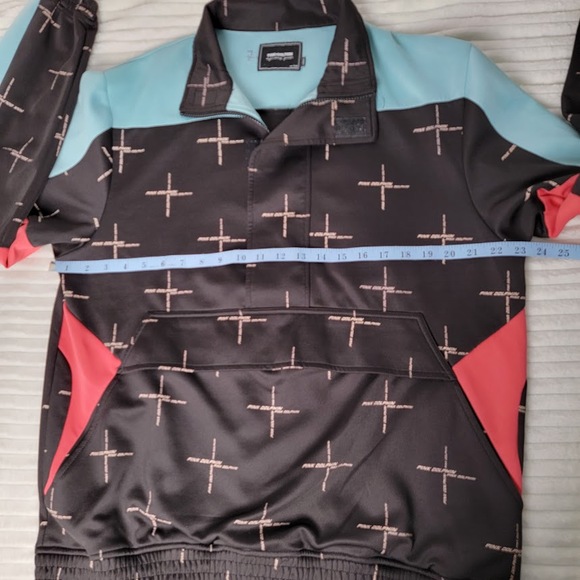 Pink Dolphin Jacket Men’s Large Black Teal Red Half Zip Pullover Streetwear - Picture 5 of 10